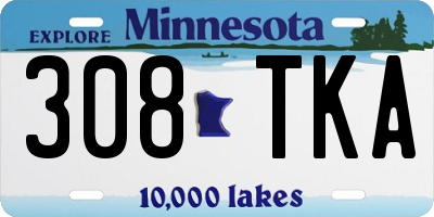 MN license plate 308TKA