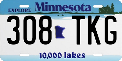 MN license plate 308TKG