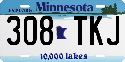 MN license plate 308TKJ
