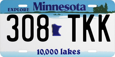 MN license plate 308TKK
