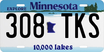 MN license plate 308TKS