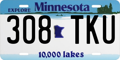 MN license plate 308TKU