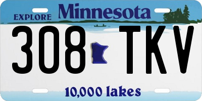 MN license plate 308TKV