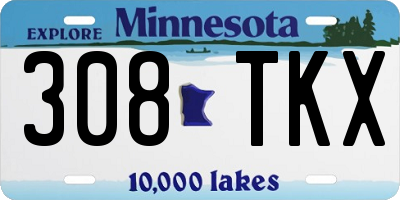 MN license plate 308TKX