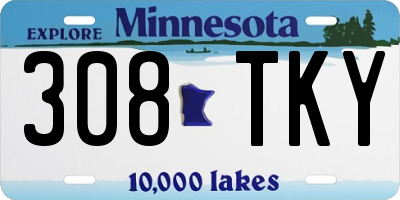 MN license plate 308TKY
