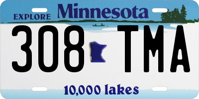 MN license plate 308TMA