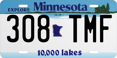 MN license plate 308TMF