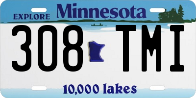 MN license plate 308TMI
