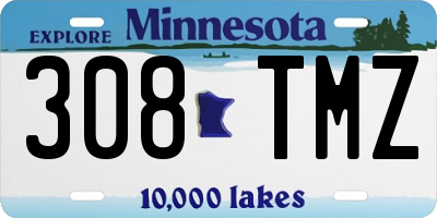 MN license plate 308TMZ