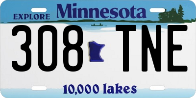 MN license plate 308TNE
