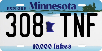 MN license plate 308TNF