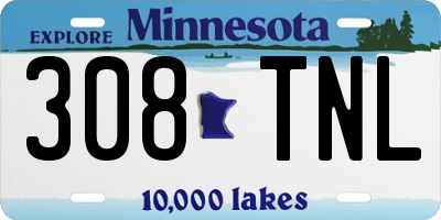 MN license plate 308TNL