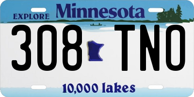 MN license plate 308TNO