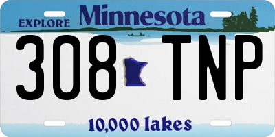 MN license plate 308TNP