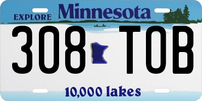 MN license plate 308TOB