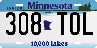MN license plate 308TOL