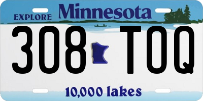 MN license plate 308TOQ