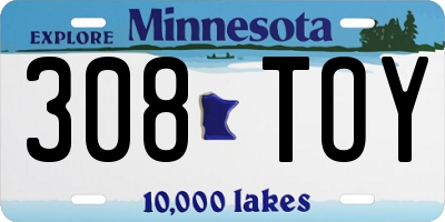 MN license plate 308TOY