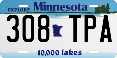 MN license plate 308TPA