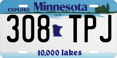 MN license plate 308TPJ