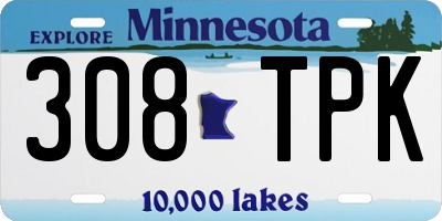 MN license plate 308TPK