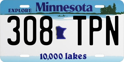 MN license plate 308TPN