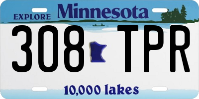 MN license plate 308TPR