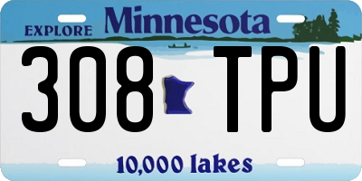 MN license plate 308TPU