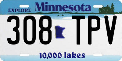 MN license plate 308TPV