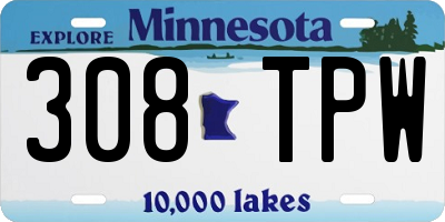 MN license plate 308TPW