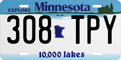 MN license plate 308TPY