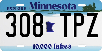 MN license plate 308TPZ