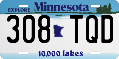 MN license plate 308TQD