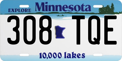 MN license plate 308TQE