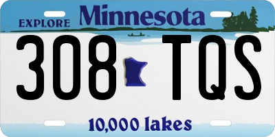 MN license plate 308TQS
