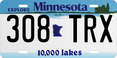 MN license plate 308TRX