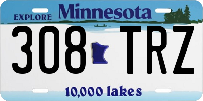 MN license plate 308TRZ