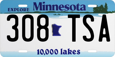 MN license plate 308TSA