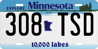 MN license plate 308TSD