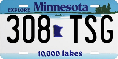 MN license plate 308TSG