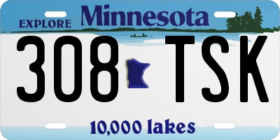MN license plate 308TSK