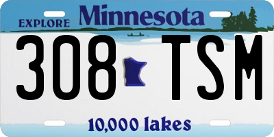 MN license plate 308TSM