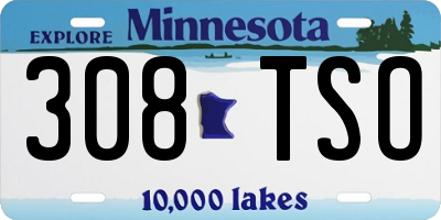 MN license plate 308TSO