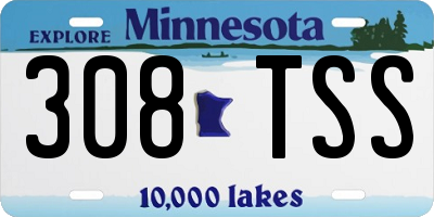 MN license plate 308TSS
