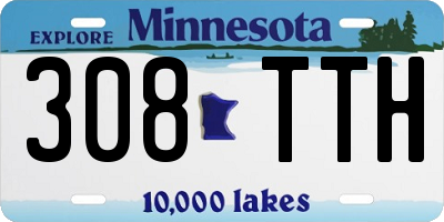 MN license plate 308TTH