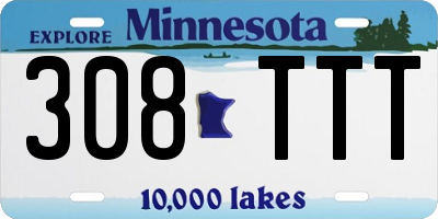MN license plate 308TTT