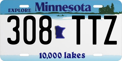 MN license plate 308TTZ