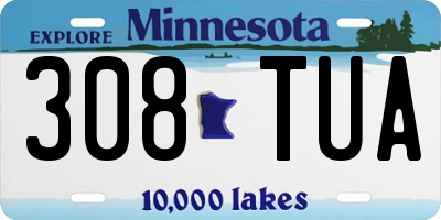 MN license plate 308TUA