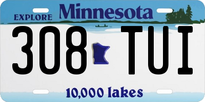 MN license plate 308TUI