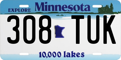 MN license plate 308TUK